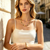 Multicolor Round Zircon Necklace Bracelet Pvd Plated Stainless Steel Party Shiny Chic Jewelry - Image 3