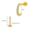 Titanium C-Shaped Hoop Earring with CZ 16G Dainty Half Circle Open Hoop Helix Earlobe Piercing Jewelry - Image 15