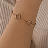 Women's Clear Shiny Zircon Hollow Four-Leaf Flower Bracelet Aesthetic Jewelry Gift Design - Image 5
