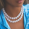 Bling Paved Crystal Heart Cuban Link Chain Necklace for Women Hip Hop Iced Out Round Square Tennis Chain Choker Jewelry - Image 4