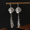 Gothic Punk Metal Retro Silver Color Earrings Sword Ghost Hand Pirate Skull Tassel Earrings Women's Halloween Accessories - Image 1