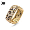 HECHENG, Golden Plated Leopard Print Earrings Square Ring with Cubic Zirconia Hip Hop Style for Men and Women - Image 10