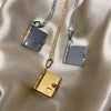 Stainless Steel Couple Book Pendant Necklace Titanium Steel Love Opening and Closing Book Women's Sweater Chain - Image 2