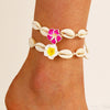 Boho Shell Rope Chain Anklets for Women Flower Shell Beach Charm Anklet Beach Barefoot Ankle Bracelet Leg Chain Foot Jewelry - Image 2