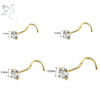 ZS 3-4Pcs/lot Gold Color Stainless Steel Nose Stud Set Heart Star Round Crystal Nose Piercing L Shape Nostril Piercing 18g/20g - Image 12
