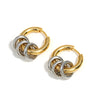 Greatera Two Tone Ring Huggie Earrings for Women Gold Plated Metal Geometric Round Circle Hoop Earrings Minimalist Jewelry - Image 7