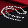 Charms Silver 6mm Flat Chain Necklace, Noble Jewelry for Men Women,lover Wedding Party Gifts - Image 2