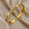 Square Zircon Stars Cuff Bangle Bracelets for Women Gold Silver Color Stainless Steel Stacked Bracelet - Image 4