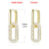 Double Loop Design Drop Earrings Gold Color Geometric Round Zircon Hoop Earrings for Women Girls Punk Hip Hop Jewelry - Image 6