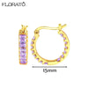 13mm Crystal Hoop Earrings for Women Silver Needle Zircon Huggie Small Earrings Hoop Piercing Jewelry Gifts - Image 24