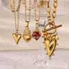 Pendant Necklace with Textured Chain and Multiple Charm Designs - Image 2