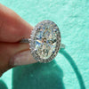 Pear-Cut Cubic Zirconia Ring with Pavé Band in Silver-Tone - Image 4