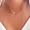 Bubble Letter Necklaces for Women Zirconia Initials Pendant Gold Plated Stainless Steel Chain Jewelry Gifts Monther's Day Gifts - Image 1