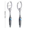 1Pair Punk Lock Lightning Chain Feather Leaf Stainless Steel Male Woman's Piercing Hoop Earring for Man Jewelry Vintage - Image 37