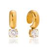 Delicate Cubic Zirconia Earrings For Women Gold Plated Stainless Steel Clip Earrings Simple Jewelry Gift - Image 1