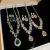 Shiny Crystal Necklace Earrings Women's Big Water Droplet Rhinestone Necklaces Wedding Evening Dress Jewelry Set - Image 5