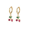 Fruit Charm Huggie Earrings with Colorful Stone Accents - Image 22