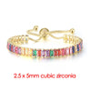 Simple Tennis Bracelet For Women Rectangle Zircon Silver Color Adjustable Bracelets On Hand Friend Gift Jewelry - Image 35