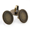 18x25mm 5pcs Antique Silver Bronze Plated Mixed Styles Oval Adjustable Ring Settings Blank/Base - Image 17