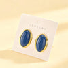 Geometric Oval Stud Earrings with Colorful Center Details - Image 10