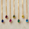 Stainless Steel Teardrop Pendant Necklace with Colorful Stone Details - Image 25