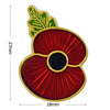 Long Stick Red Poppy Lapel Pin, Gold-Tone, Silver Tone Enamel Brooch, 27mm x 18mm, Remembrance Flower Badge - Image 2