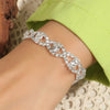 Wedding Bridal Jewelry 1-10 Row Cuff CZ Rhinestone Crystal Stretch Strand Bracelet Bangle - Image 29