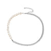 Freshwater Pearls/Plastic Pearl Stainless Steel Chain Plicing Necklace Hip Hop Charms Jewelry Adjustable - Image 8