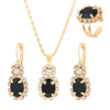 3Pcs Silver Oval Cut Cubic Zirconia Necklace Earrings Rings Set Banquet Daily Date Jewelry Set Gift for Women Girls Her - Image 4