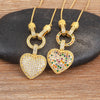 White/Colorful Color Romantic Heart Necklace for Women Sweet Zircon Pendant Female Elegant Minimalism Jewelry Gifts - Image 1