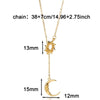 Sun Moon Coin Pendant Necklace For Women Cute Gold Color Stainless Steel Round Necklace Sweet Jewelry Her Gifts - Image 14