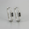 Vintage Green Square Zircon Ear Buckle Hoop Earrings For Women French Jewelry Gift Party женские - Image 4