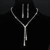 Rhinestone Necklace and Drop Earring Set in Multiple Color Styles - Image 14