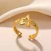 Seashell and Starfish Open Ring in 316L Stainless Steel Adjustable - Image 27