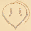 Rhinestone V Necklace and Drop Earrings Bridal Jewelry Set with Optional Bracelet - Image 13