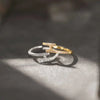 Shiny Silver Inlaid Tiny Zircon Adjustable Irregular Letter H-shaped Ring for Woman Jewelry Accessory Gifts - Image 1