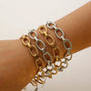 316L Stainless Steel Metal Oval Wrist Chain Bracelet For Women Men Texture Antiallergic Bangle Jewelry Gift - Image 3