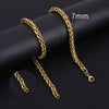 Hiyee Thickness 3/4/5/6/7/8mm Gold Color Wheat Braided Stainless Steel Necklace Link Classic Curb Chain for Men Women Jewelry - Image 11