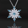 Women's Silver Plated Blue Crystals Snowflake Pendant Necklace Collarbone Chain For Christmas For Winter Jewelry - Image 1