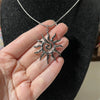 handmade y2k swirl spiral sun pendant stainless steel snake cord chain necklace - Image 4