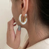 Gold Color Pearl Irregular for Women Korean Design Rhinestone Round Geometric Earring Party Girls Gifts Jewelry - Image 1