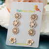 4Pairs/Lot Bohemia Plum Blossom Earrings Women Vintage Daisy Sakura Lily Ear Studs for Girl Stainless Steel Jewelry Wedding Gift - Image 9
