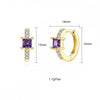 Crmya Gold Plated Drop Hoop Earrings For Women Piercing Purple CZ Zircon Women's Dangle Earrings Jewelry - Image 6