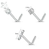 ZS 3-4Pcs/lot Gold Color Stainless Steel Nose Stud Set Heart Star Round Crystal Nose Piercing L Shape Nostril Piercing 18g/20g - Image 8