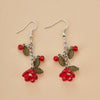Spring Pink Flower Dangle Earrings for Women, Fairy Charms Floral Leaf Earrings Summer Holiday Pendants Earrings Jewelry Gifts - Image 9