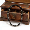 Bamboo Style Black Choker Necklace Crystal Embellished Curved Tube Collar, Versatile Jewelry for All Occasions - Image 9