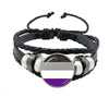 Lgbt Black Weave Leather Bracelet Bi Pride Glass Cabochon Gay Pride Rainbow Flag Photo Bangle Jewelry For Women Men Lovers Gift - Image 7