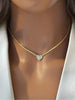Full Stone Heart Pendant Necklace in Gold Tone or Silver Tone - Image 4