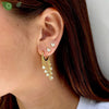 Silver Needle Zircon Crystal Tassel Hoop Earrings for Women Long Earrings Wedding Party Jewelry - Image 4