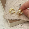 Stainless Steel Gold Color Circle Hoop Earrings for Women Simple Cubic Zircon Double Ring Earring Cartilage Piercing Jewelry - Image 5